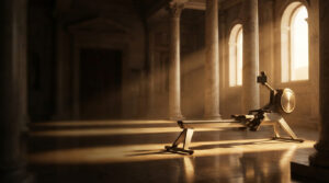 Modernus irklavimo treniruoklis romėnų kieme